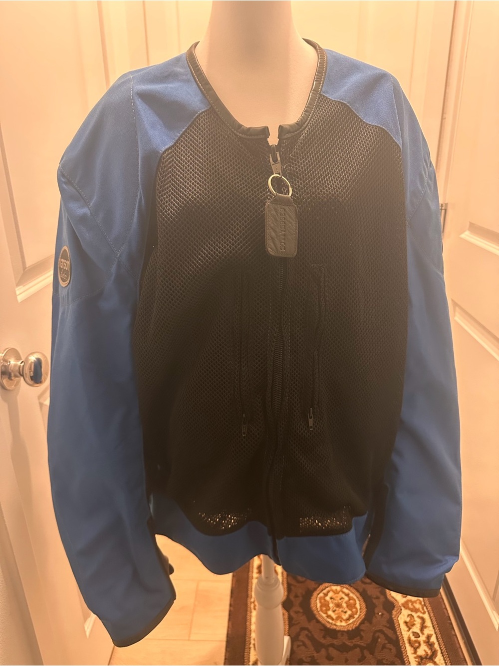 Vanson VX5 Cyclone Mesh Motorcycle Jacket Blue Black W/ Armor USA Men’s 3XL